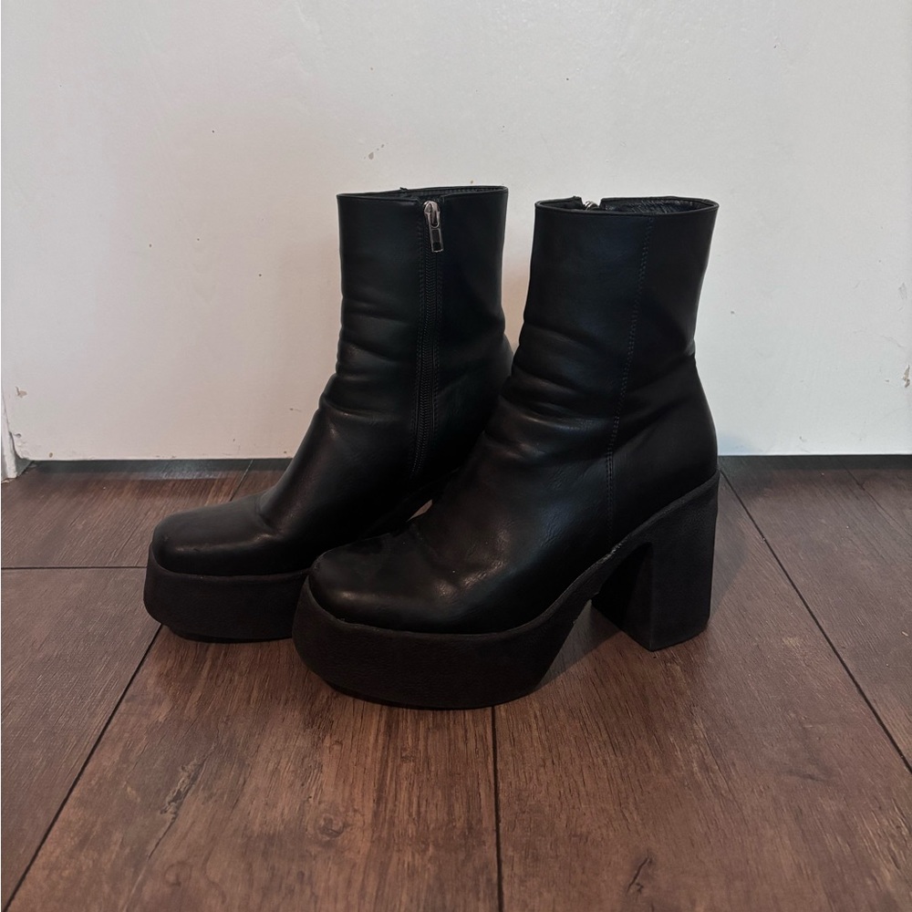 Black Platform Ankle Boots
